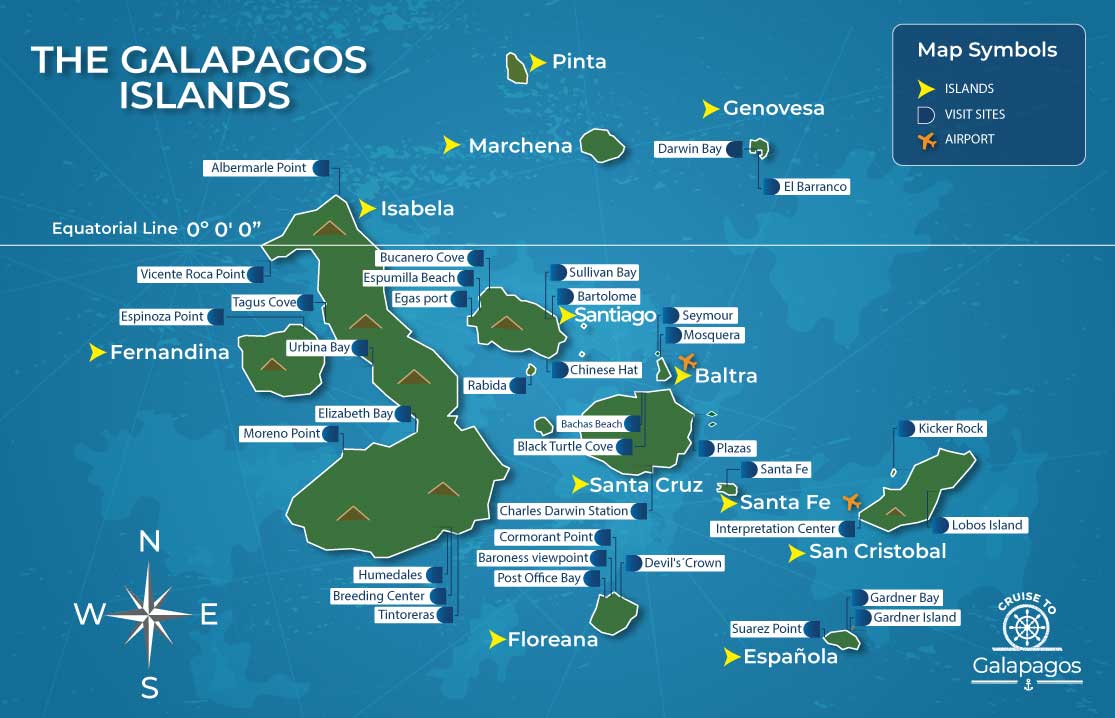 galapagos islands map